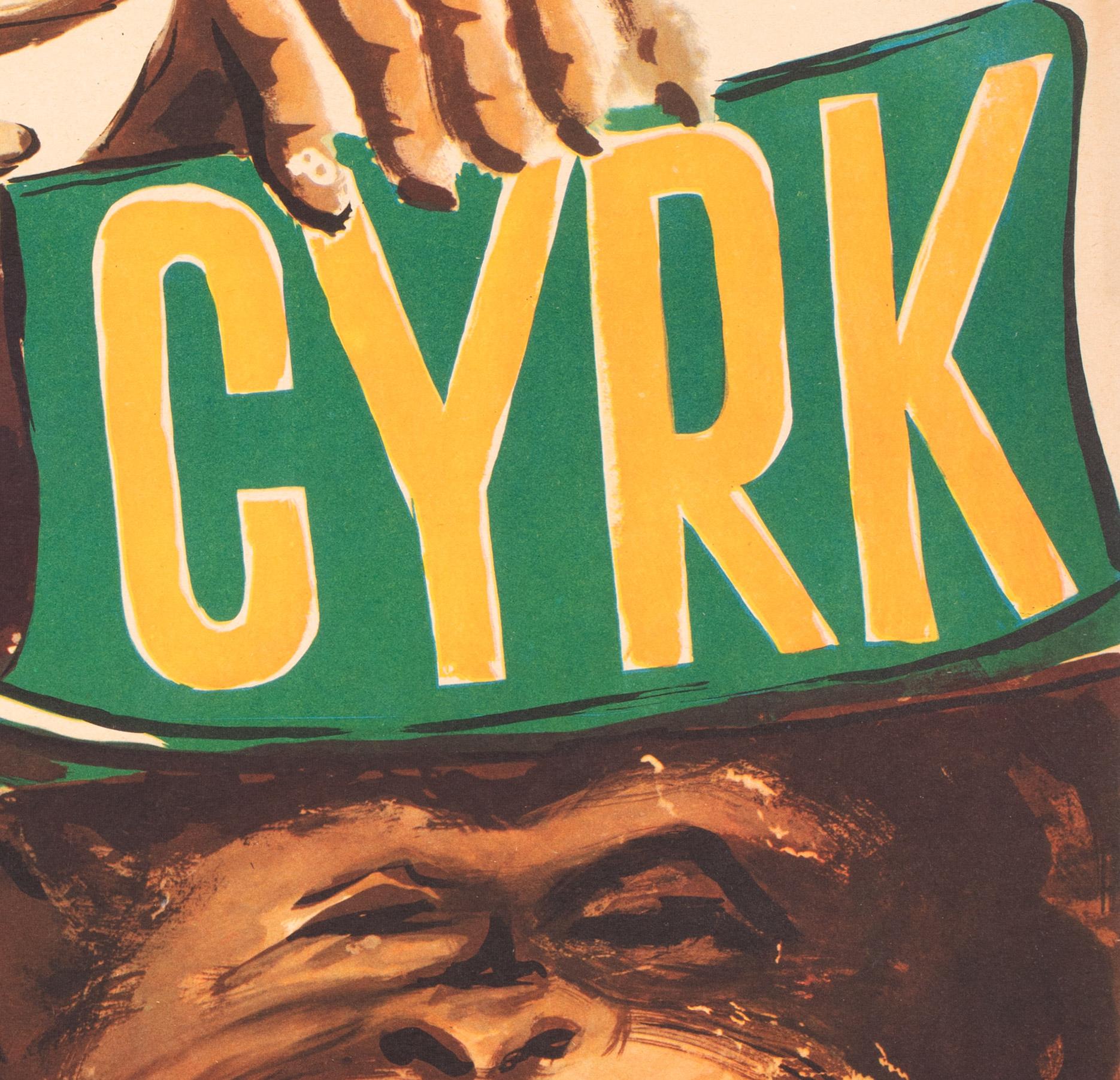 Cyrk Chimpancés con sombrero Cartel de circo polaco de 1971 Papel en venta