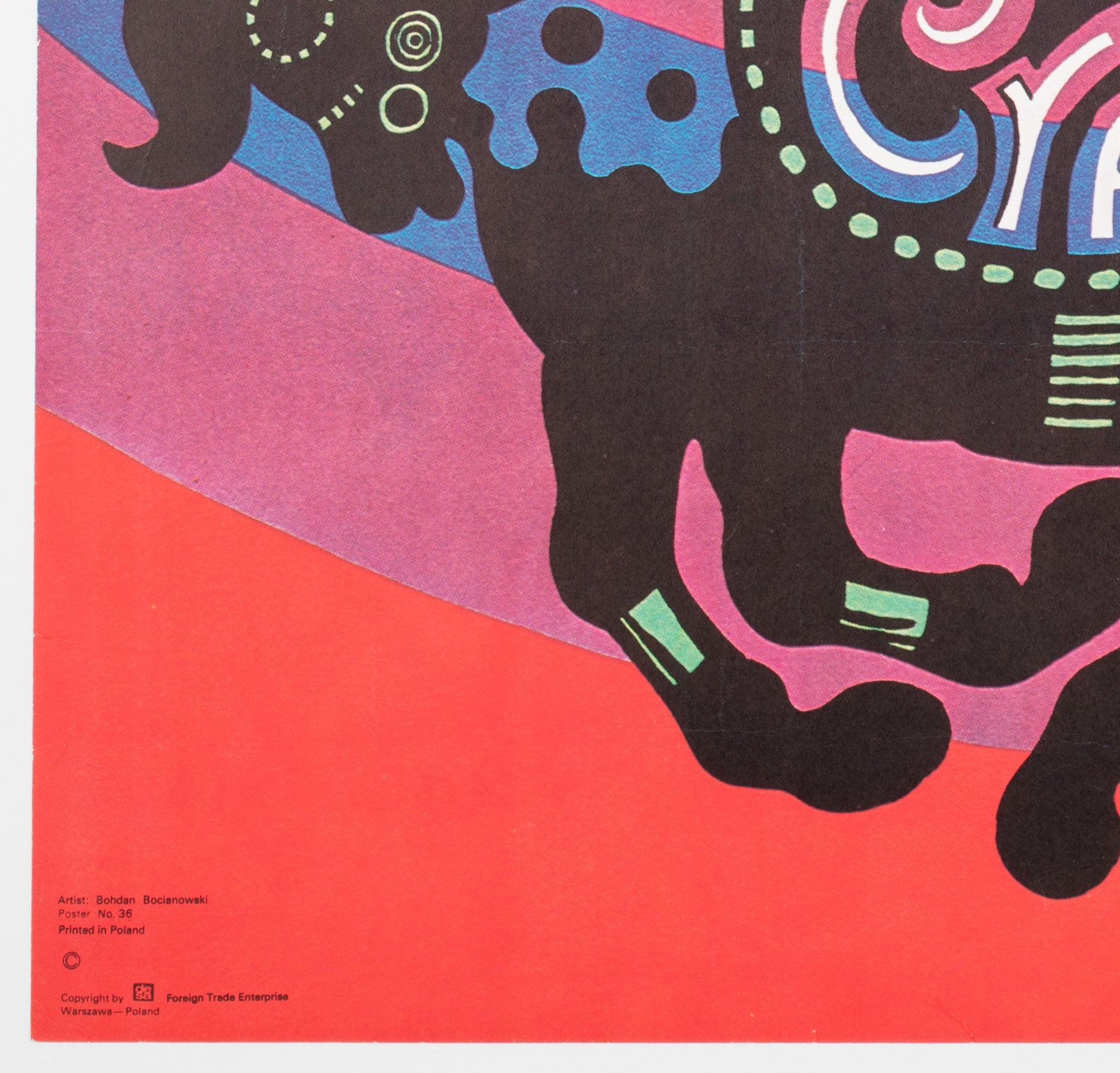 CYRK Cirque Cowboy Acrobate R1978 Affiche du cirque polonais, Bohdan Bocianowski en vente 1