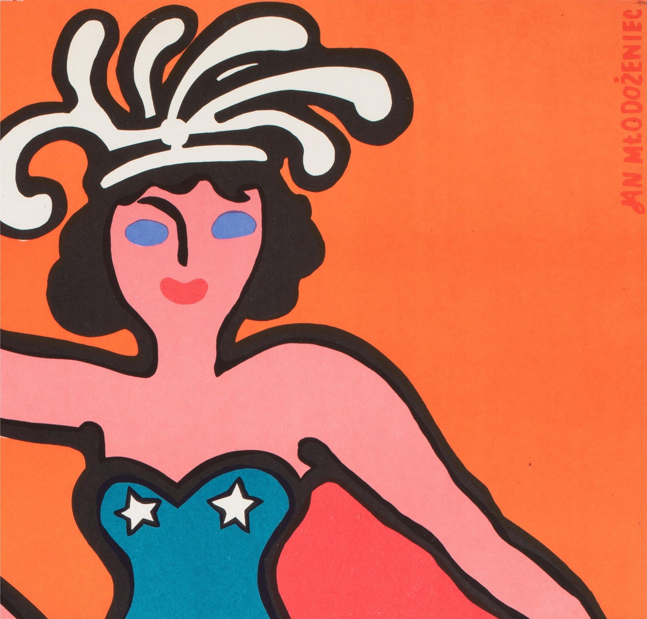 Cyrk Clown Balancing Lady 1975 Polish B1 Circus Poster, Jan Mlodozeniec Excellent état - En vente à Bath, Somerset