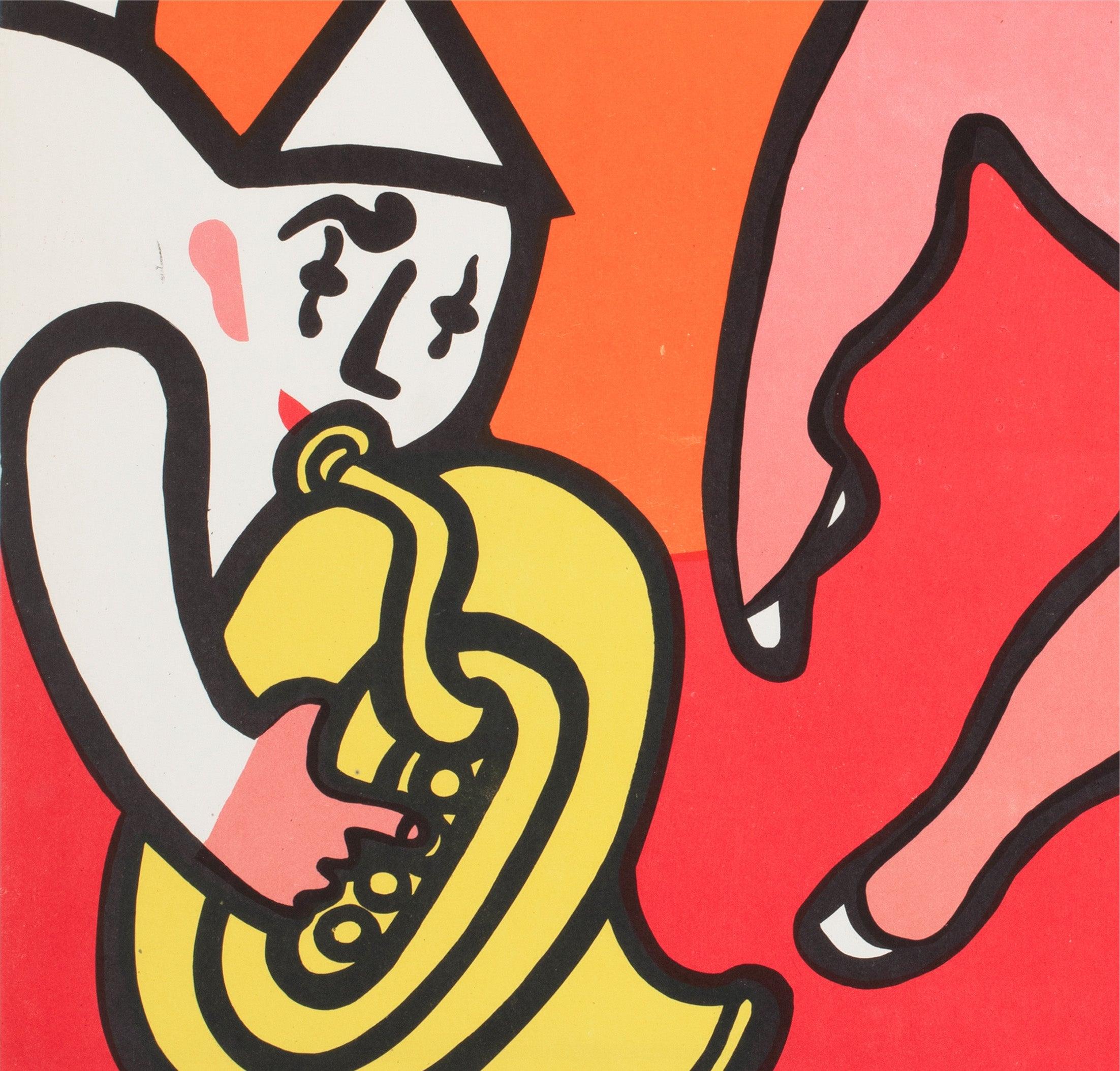 20ième siècle Cyrk Clown Balancing Lady 1975 Polish B1 Circus Poster, Jan Mlodozeniec en vente