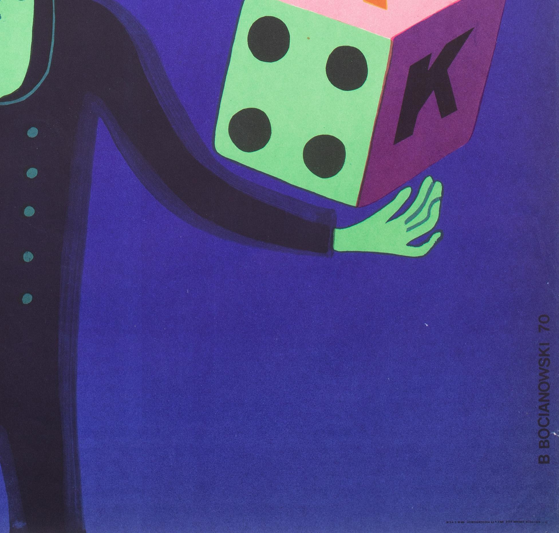 Cyrk Dice Juggler 1970 Polish Circus Poster, Bocianowski For Sale 3