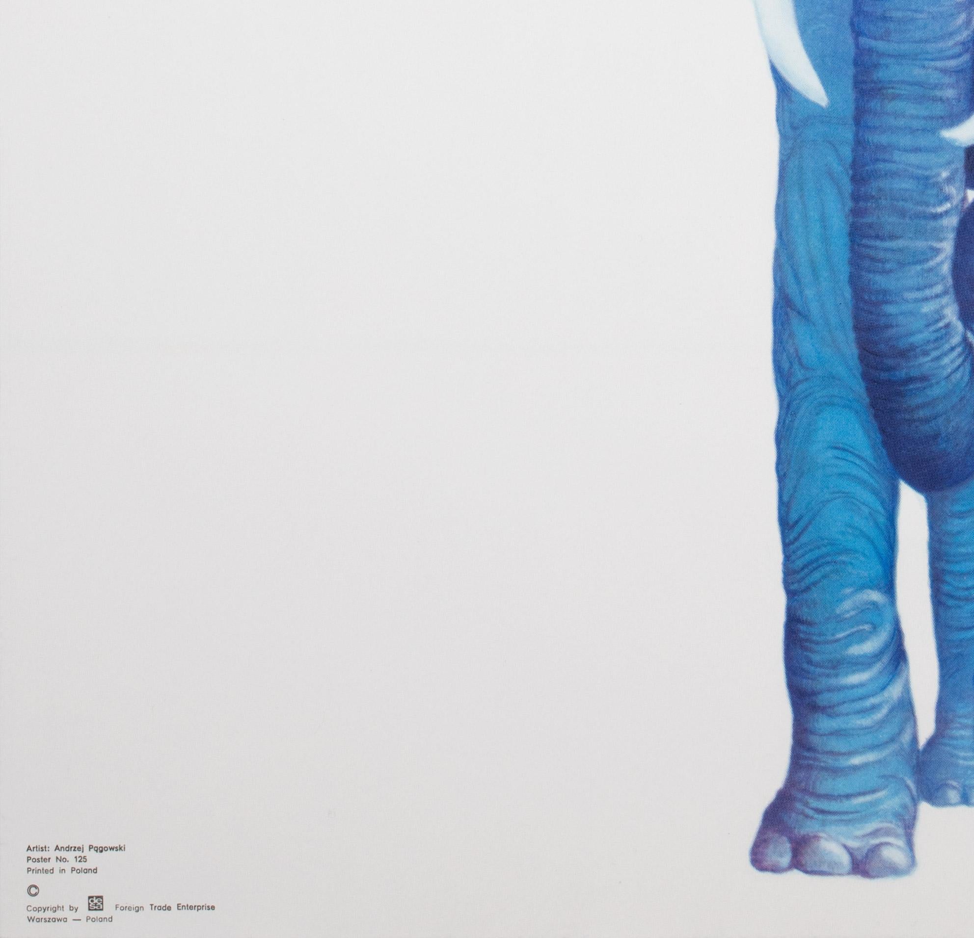 Affiche polonaise d'un cirque, papillon d'éléphant Cyrk, Pagowski, 1979 en vente 1