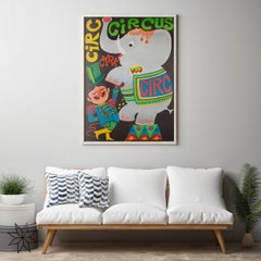 Poster del circo rumeno Cyrk Elephant Trainer 1979, Dan Cioca