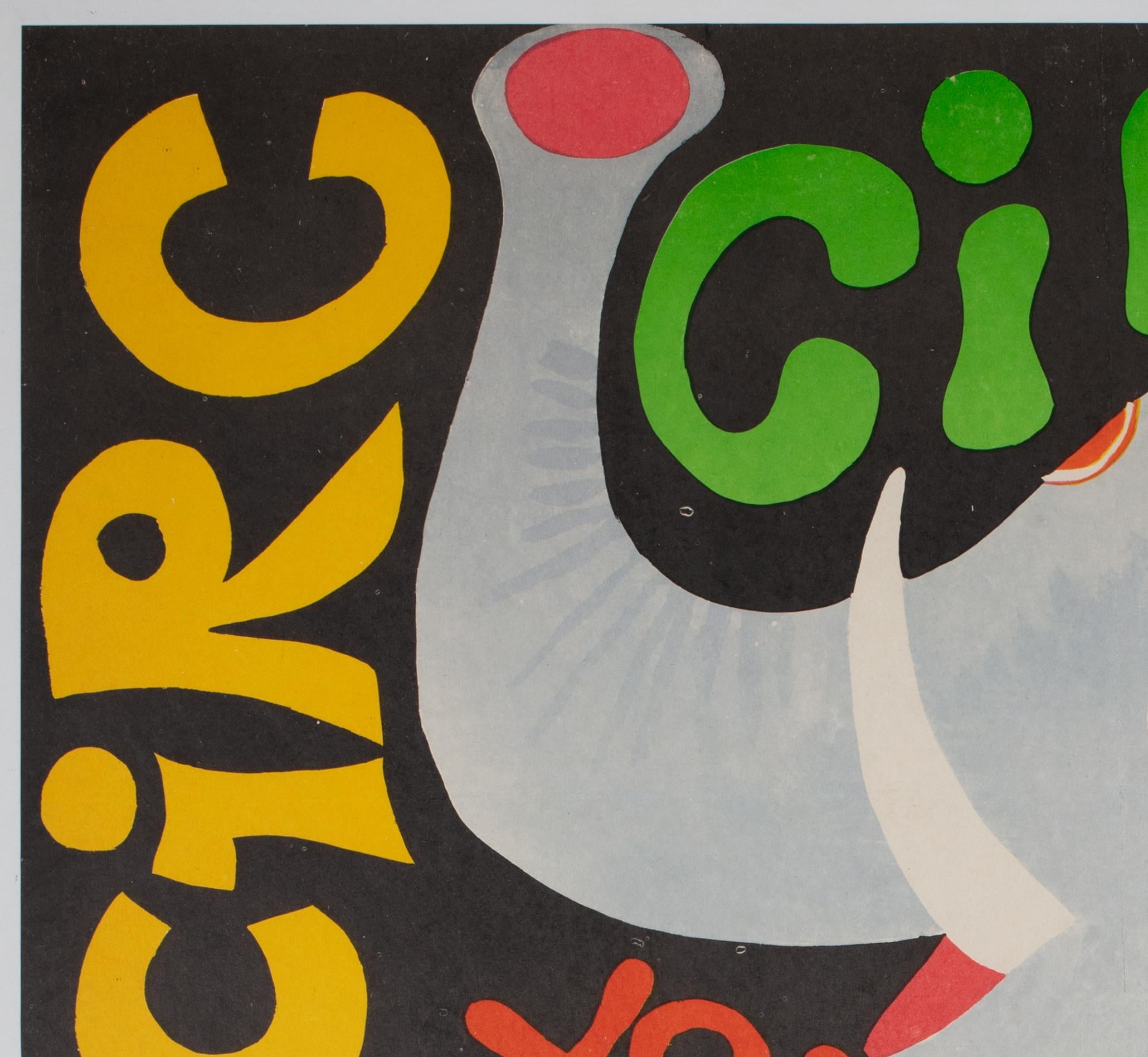 Cyrk Elephant Trainer 1979 Romanian Circus Poster, Dan Cioca In Excellent Condition For Sale In Bath, Somerset