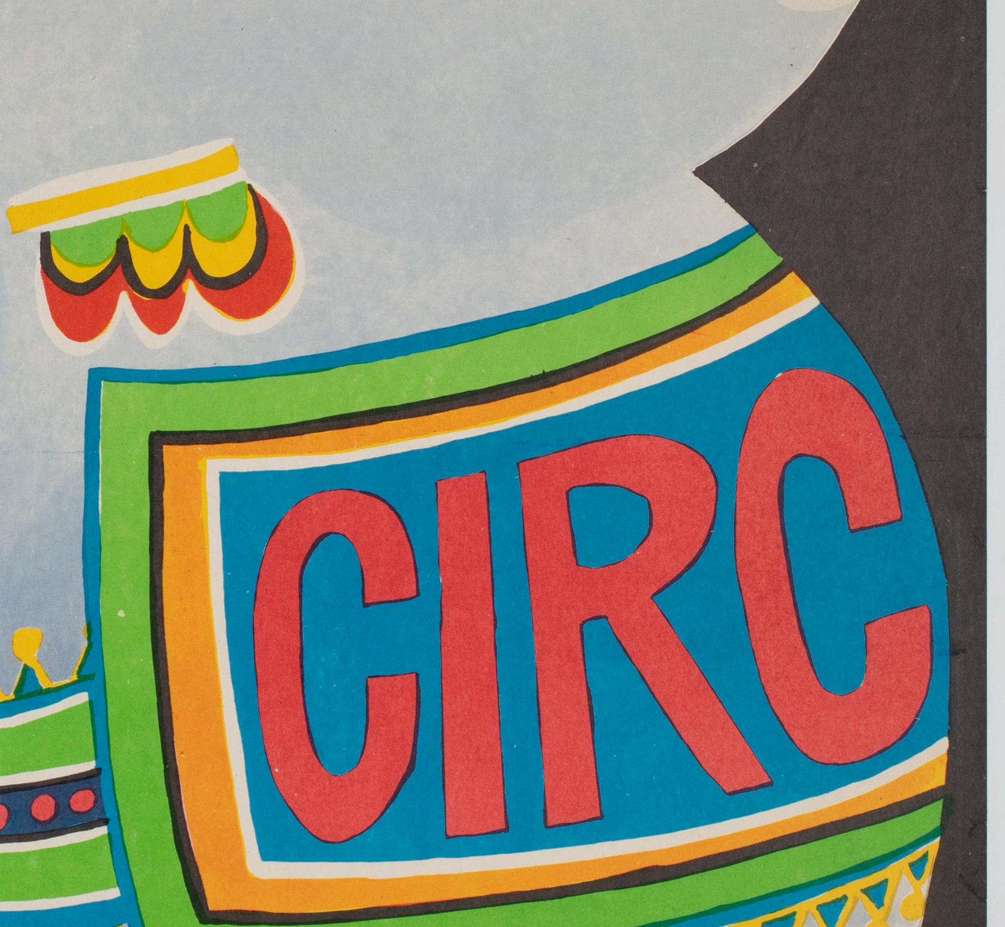 Cyrk Elephant Trainer 1979 Romanian Circus Poster, Dan Cioca For Sale 1