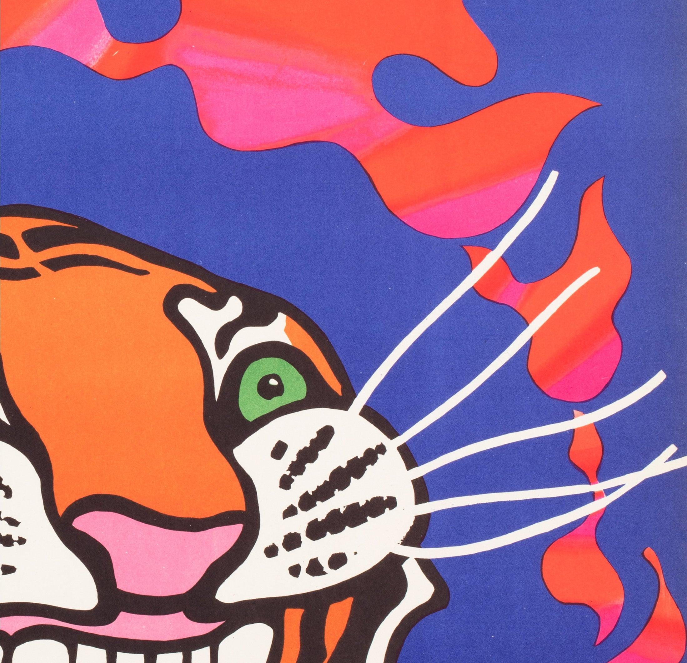 Cyrk Feuertiger 1970 Polnisches Zirkusplakat, Tadeusz Jodlowski im Zustand „Hervorragend“ im Angebot in Bath, Somerset