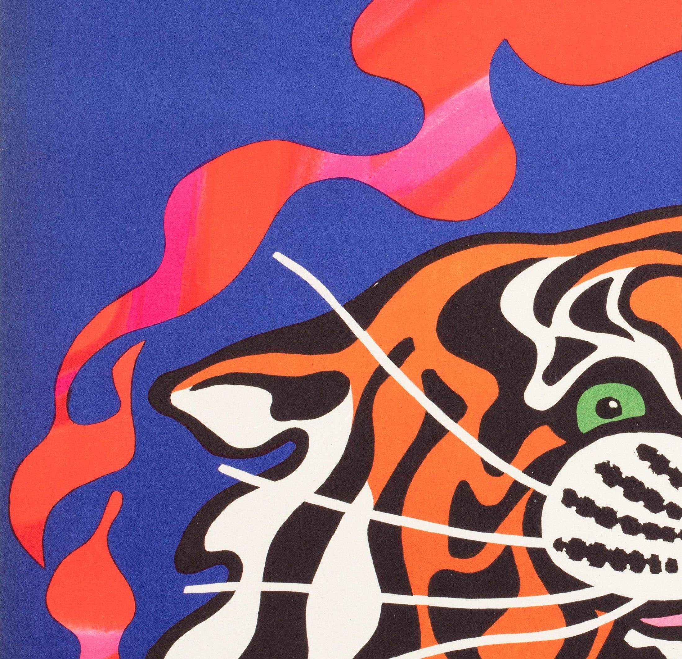 Cyrk Feuertiger 1970 Polnisches Zirkusplakat, Tadeusz Jodlowski (20. Jahrhundert) im Angebot