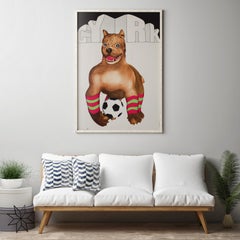 Cyrk Football Dog 1973 Polish Circus Poster, Danuta Zukowsaka