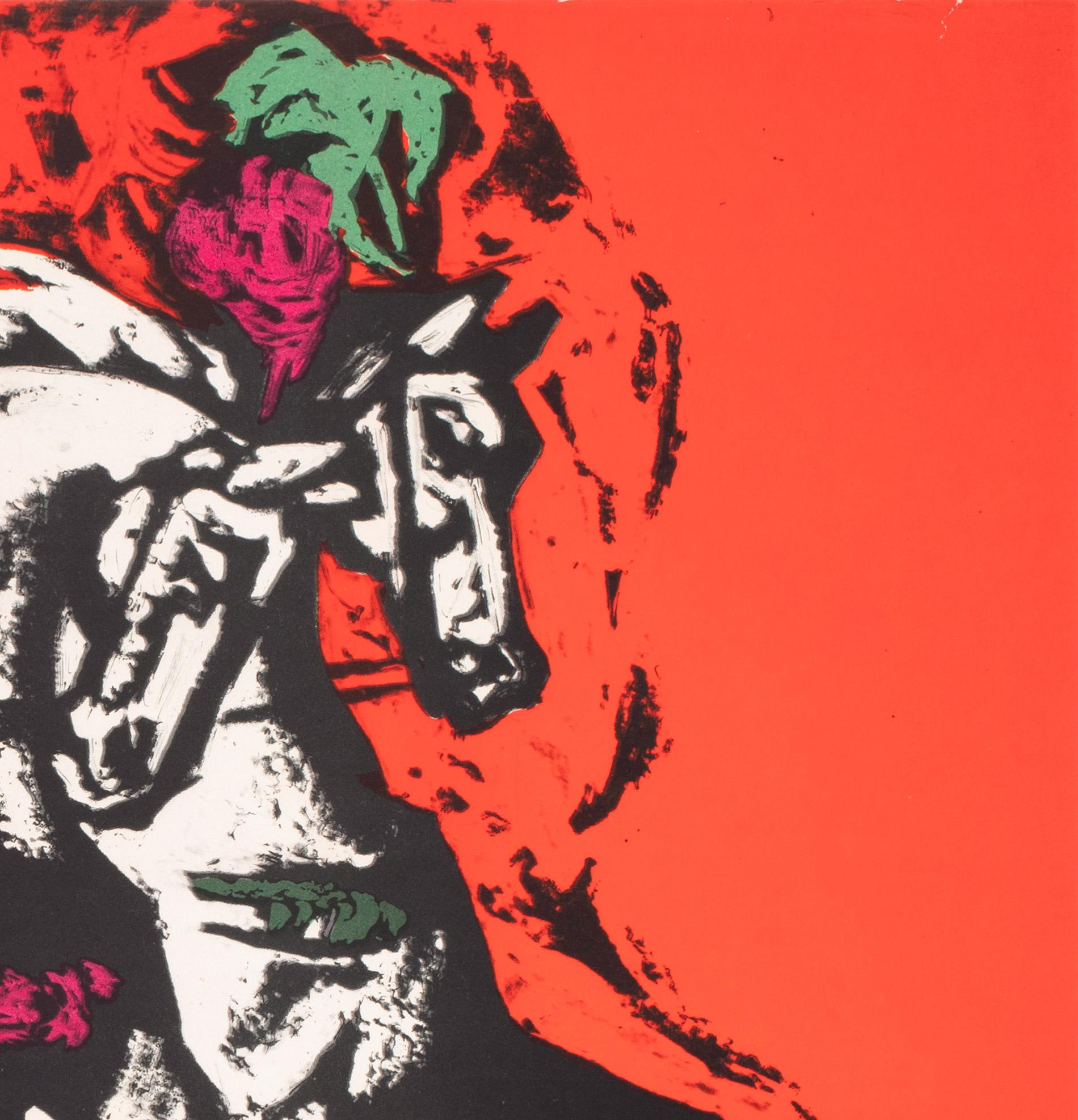 Paper Cyrk Four Horses of the Apocalypse 1965 Polish Circus Poster, Jodlowski For Sale