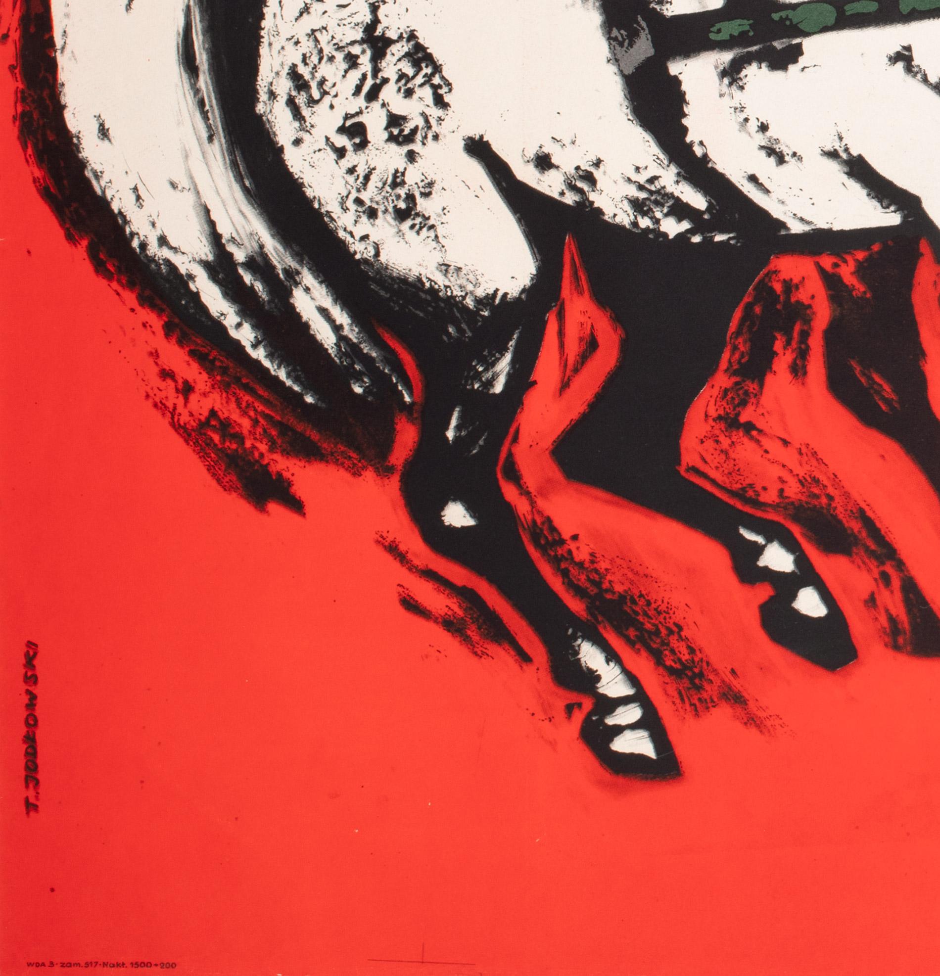 Carta Cyrk Quattro cavalli dell'Apocalisse 1965 Manifesto del circo polacco, Jodlowski in vendita
