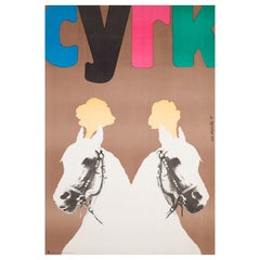 Cyrk Pferdeköpfe 1975 Polnisch B1 Zirkus Poster, Lech Majewski