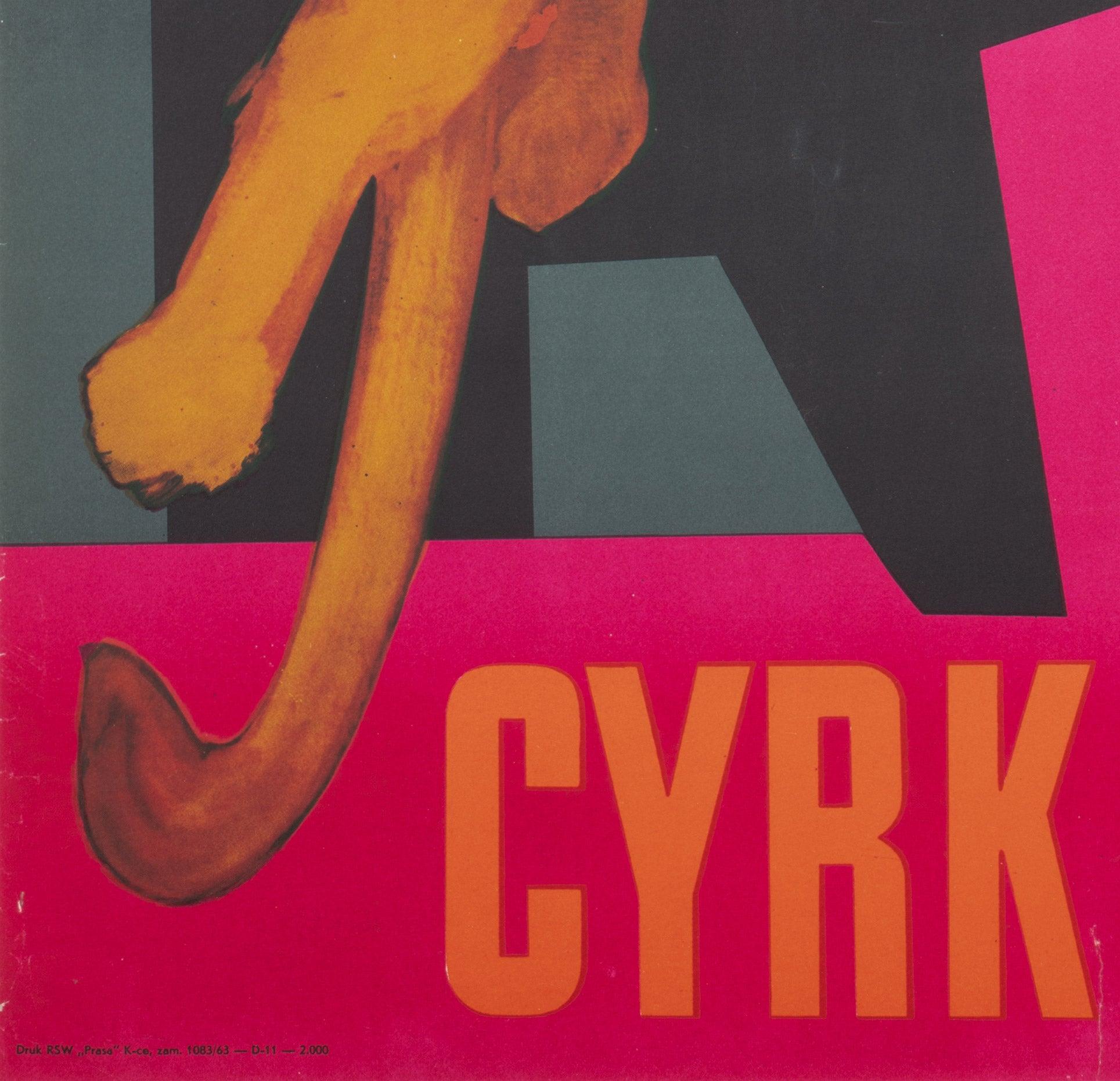 Cyrk Leaping Lioness 1963 Polish B1 Circus Poster, Tadeusz Jodlowski For Sale 2