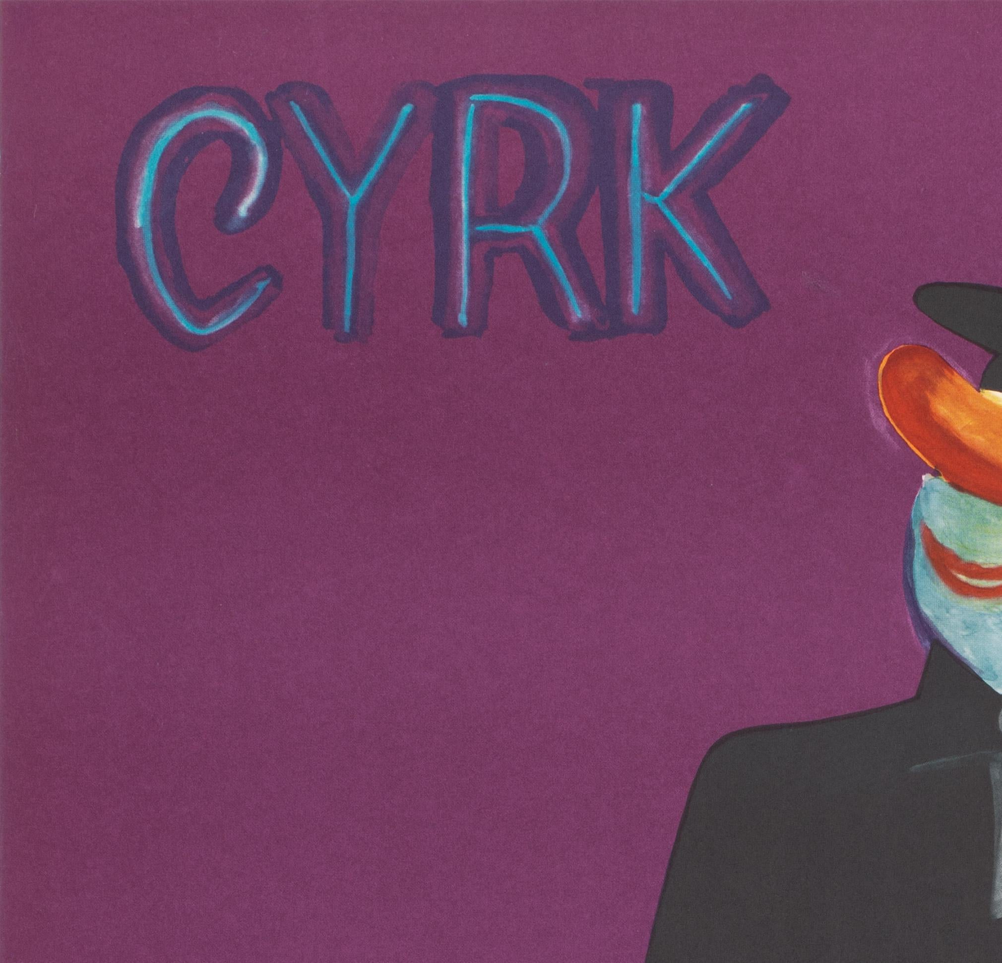 Cyrk Magician Levitatation, polnisches Zirkusplakat, Miedza-Tomaszewski, 1975 (Polnisch) im Angebot
