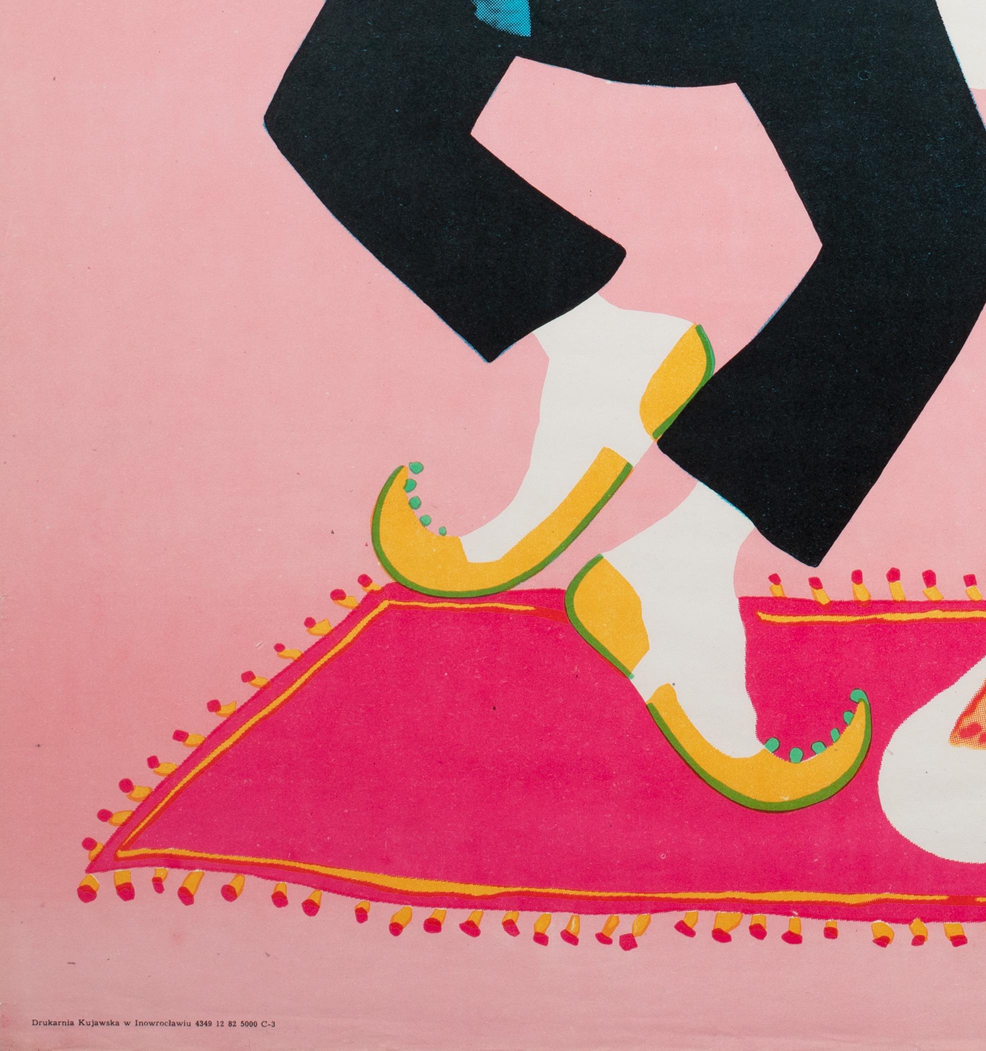 CYRK Magician Snake Charmer 1973 Polish Circus Poster, Miedza-Tomaszewski 2