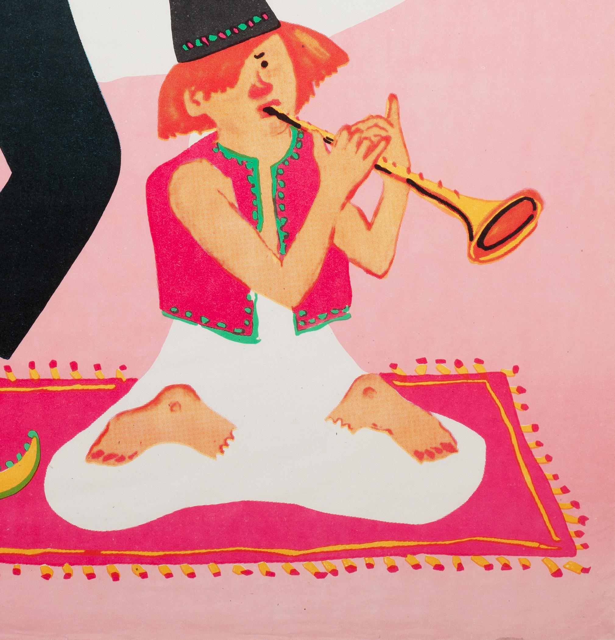 CYRK Magician Snake Charmer 1973 Polish Circus Poster, Miedza-Tomaszewski 3