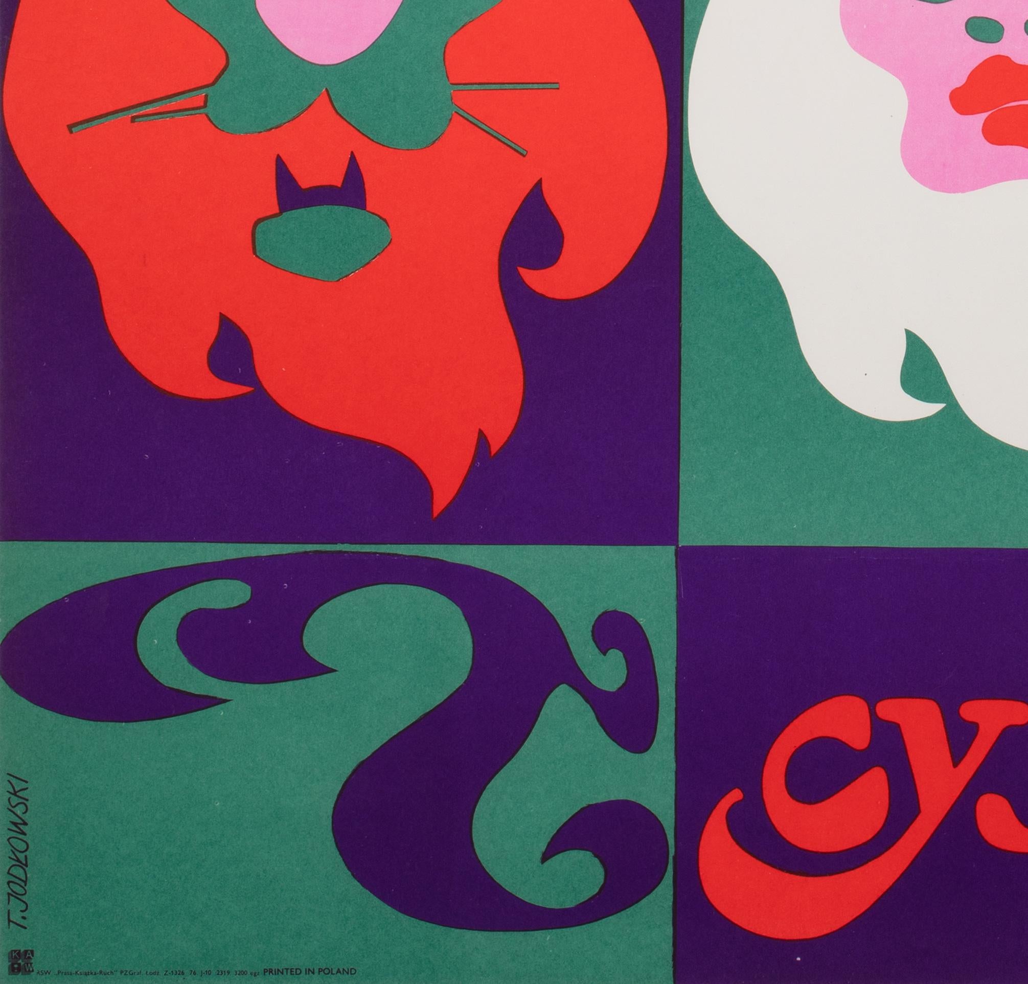 Cyrk Nine Lions 1976 Polish B1 Circus Poster, Tadeusz Jodlowski For Sale 2