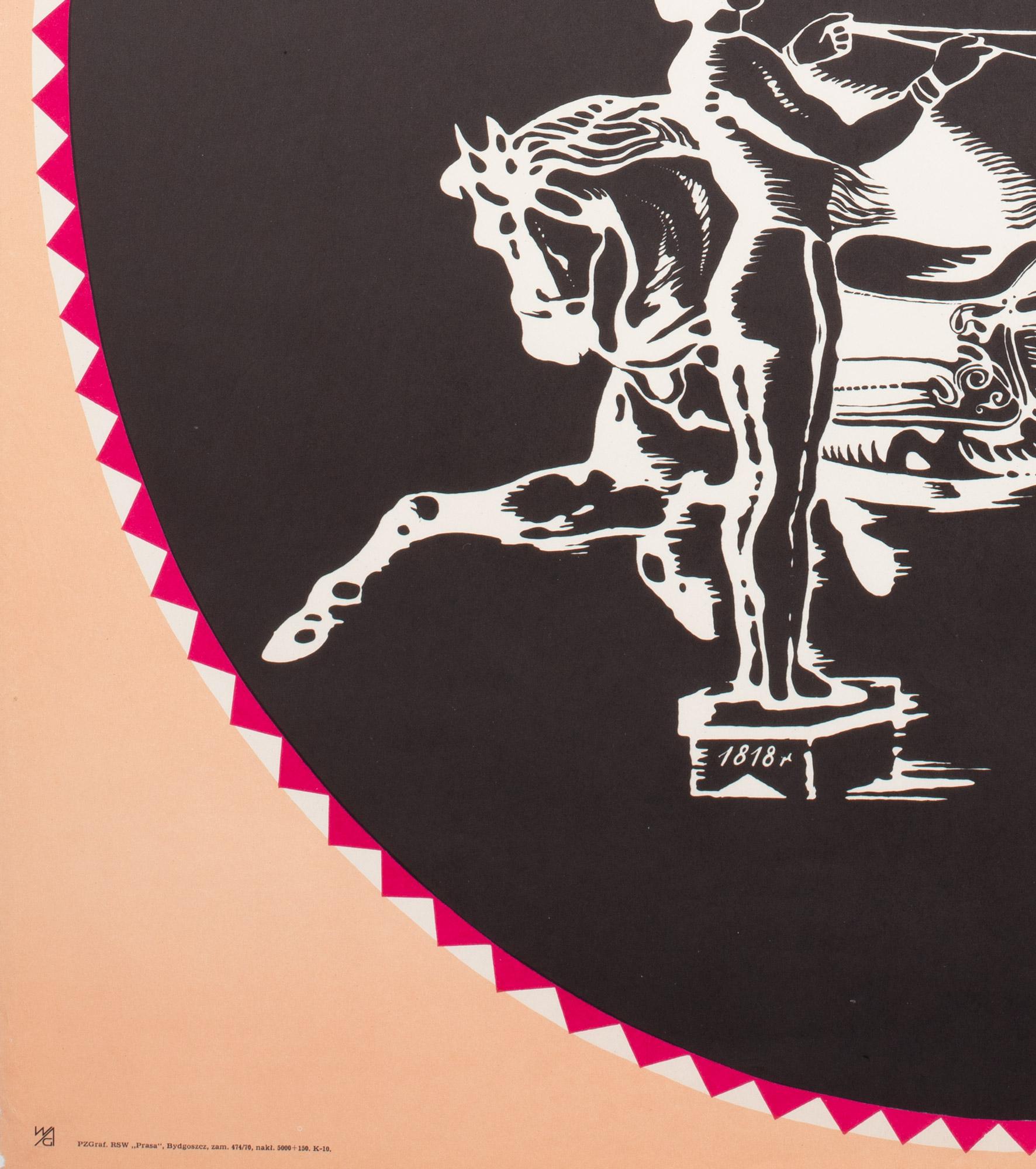 Cyrk Performing on Horseback 1970 Polish Circus Poster, Majewski For Sale 2