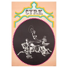 Cyrk Performing on Horseback 1970 Polish Circus Poster, Majewski
