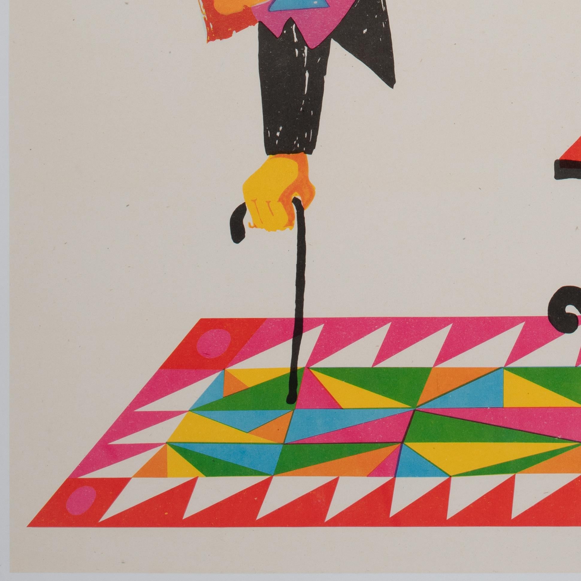 Poster del circo polacco Cyrk Clown e Leone R1982, Miedza-Tomaszewski in vendita 1