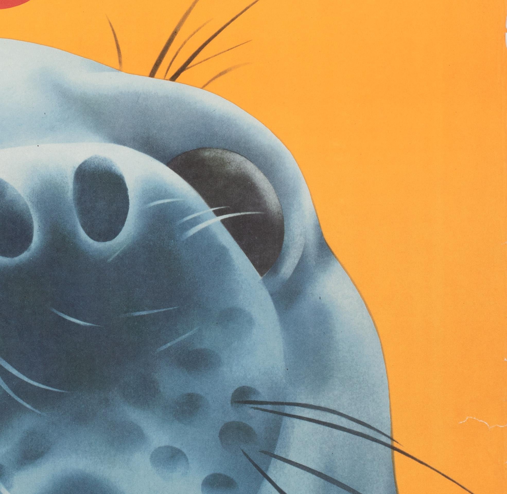 Cyrk Seal Face 1974 Polish Circus Poster, Czerniawski In Good Condition In Bath, Somerset