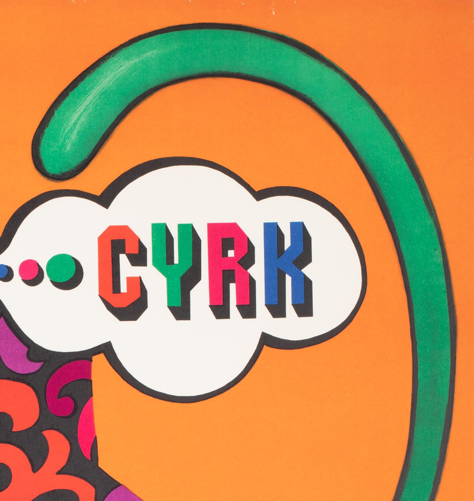 Cyrk Talking Monkey 1973 Polnisches Zirkusplakat, Hilscher (20. Jahrhundert) im Angebot