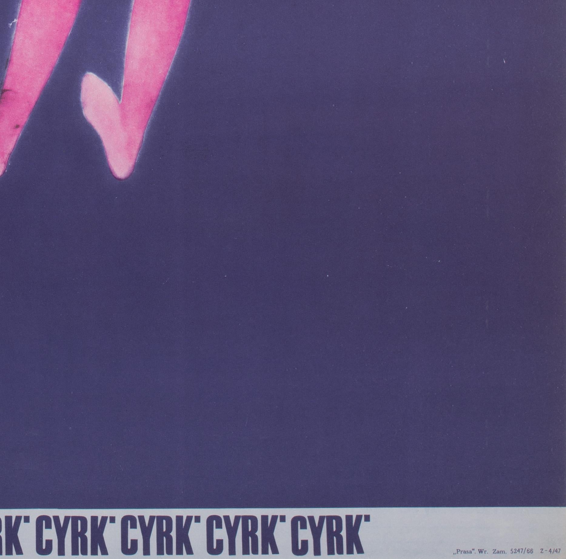 Cyrk Three Aerialists 1966 Polnisches Zirkusplakat, Danuta Zukowska im Angebot 3