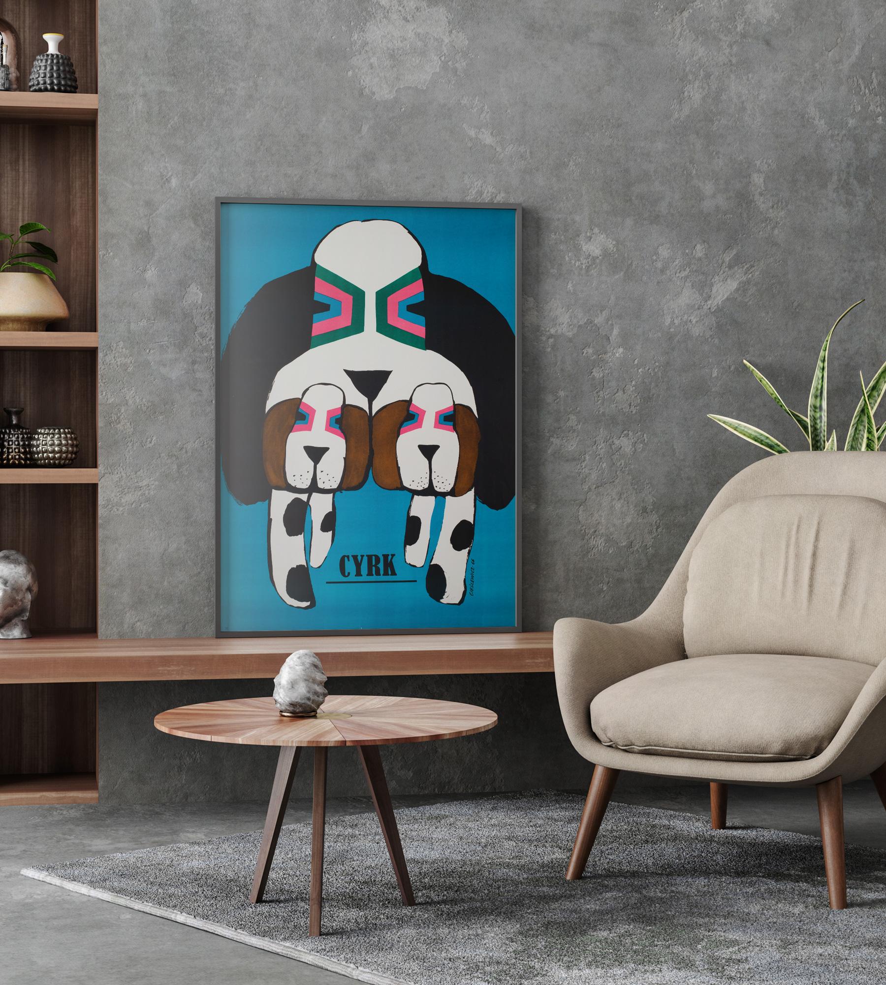 The fabulous and much celebrated Three Basset Hounds Cyrk poster by one of the Masters of the Polish School of Posters, Roman Cieslewicz. In museum collections around the world including MOMA.

The ‘Cyrk” circus poster in Poland appeared for the