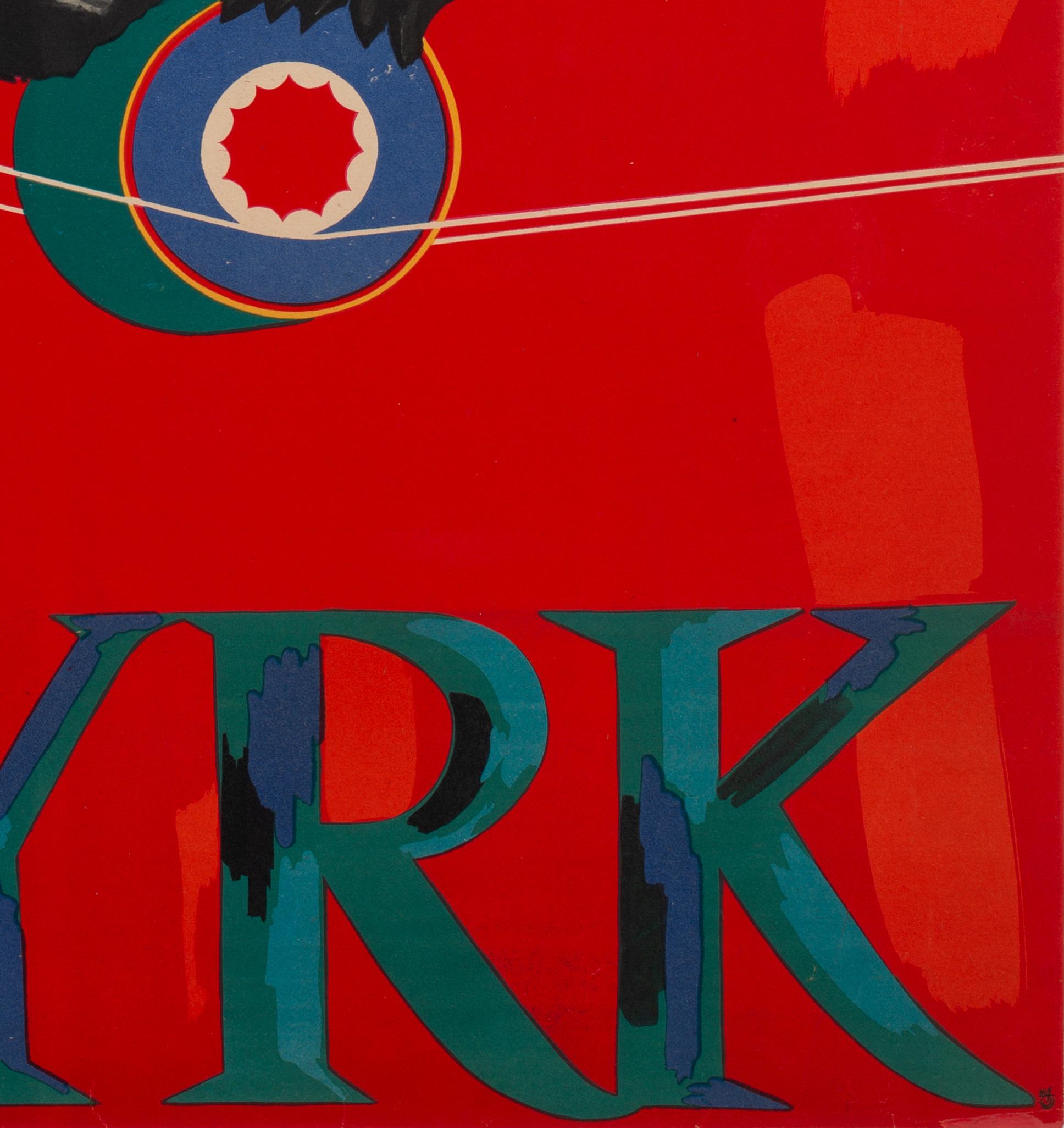 CYRK Tightrope Balancing Bear 1960s Polish Circus Poster, Syska 3