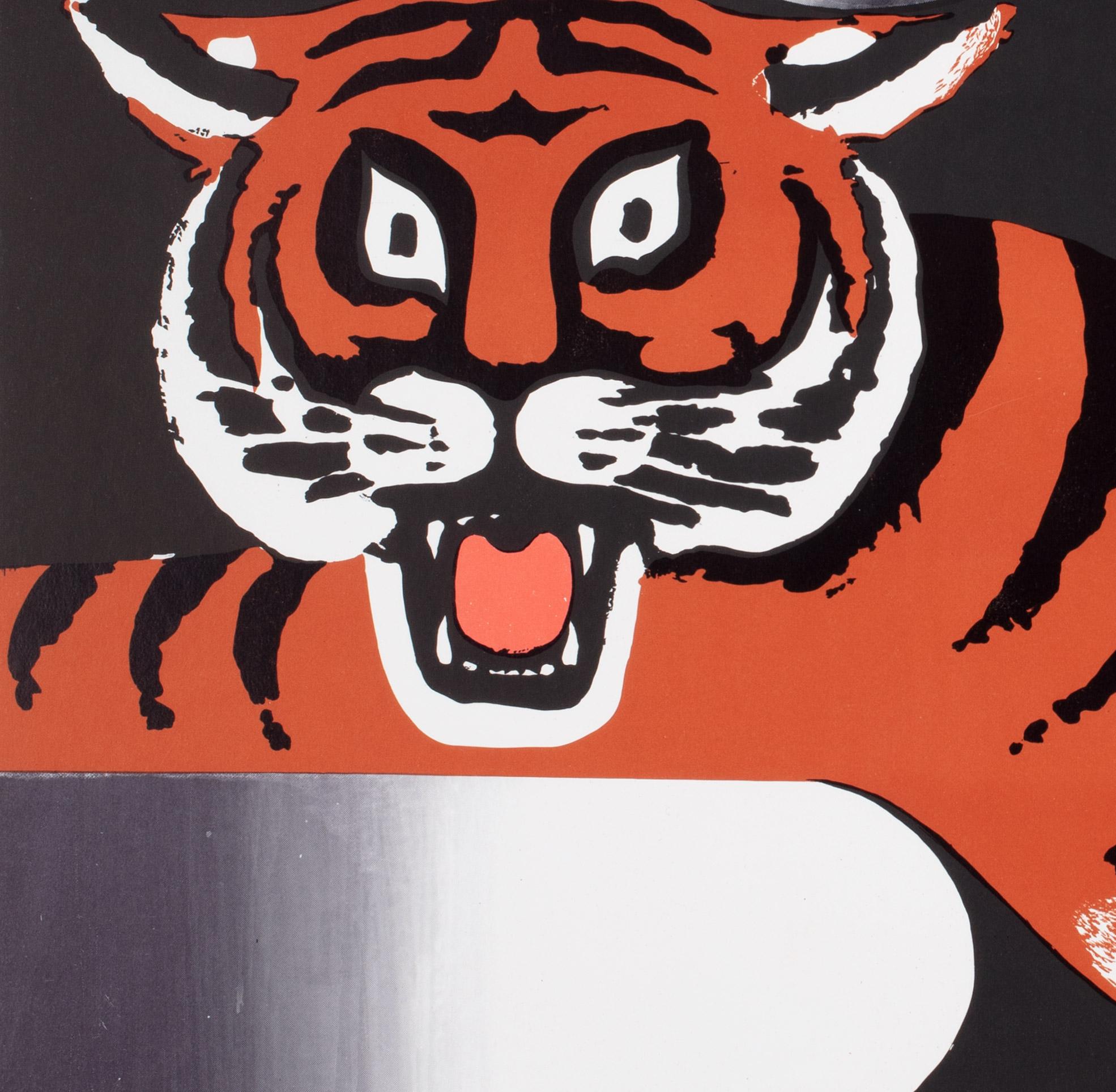 20th Century Cyrk Two Growling Tigers R1979 Polish Circus Poster, Wiktor Gorka For Sale