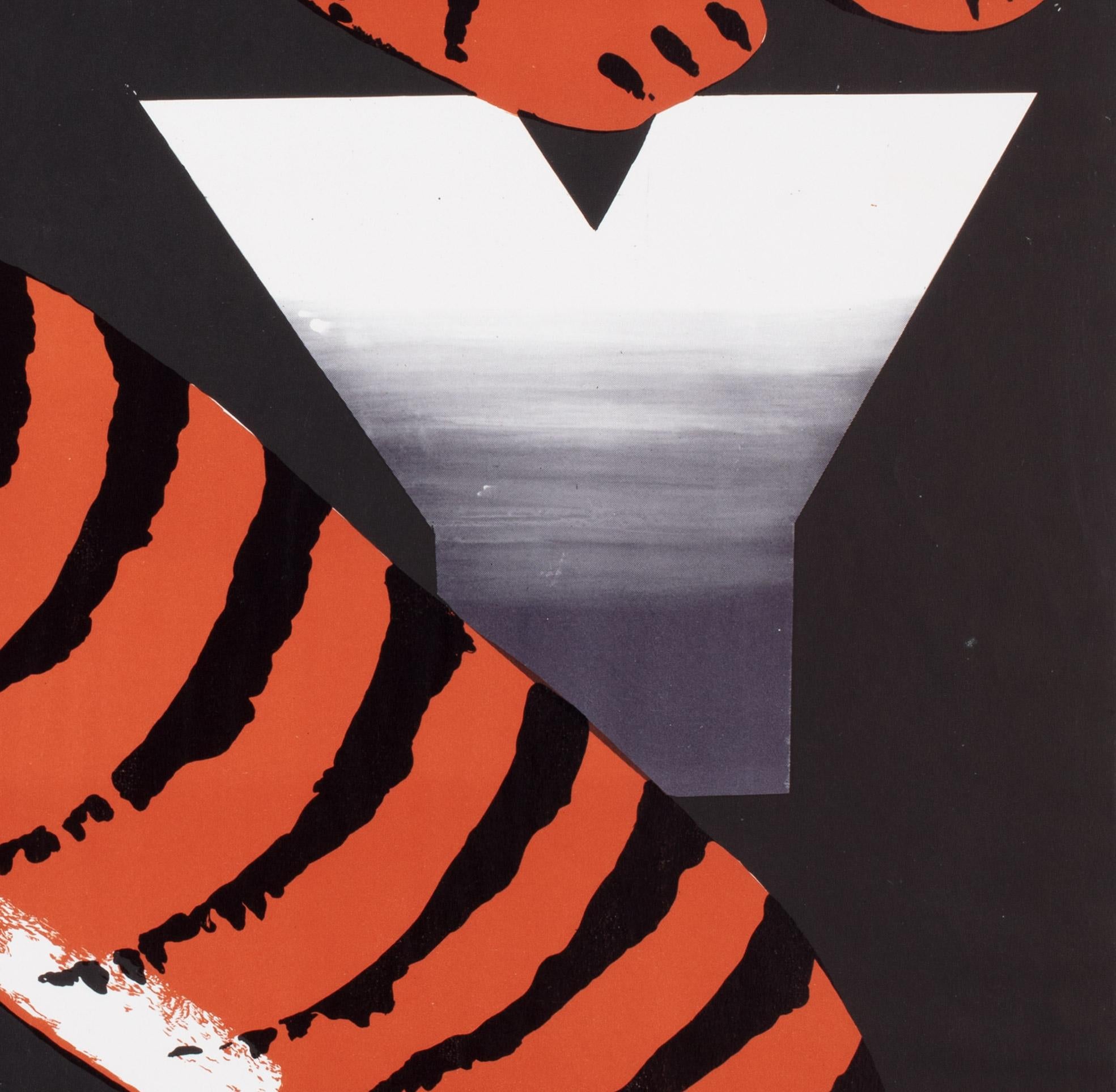 Paper Cyrk Two Growling Tigers R1979 Polish Circus Poster, Wiktor Gorka For Sale
