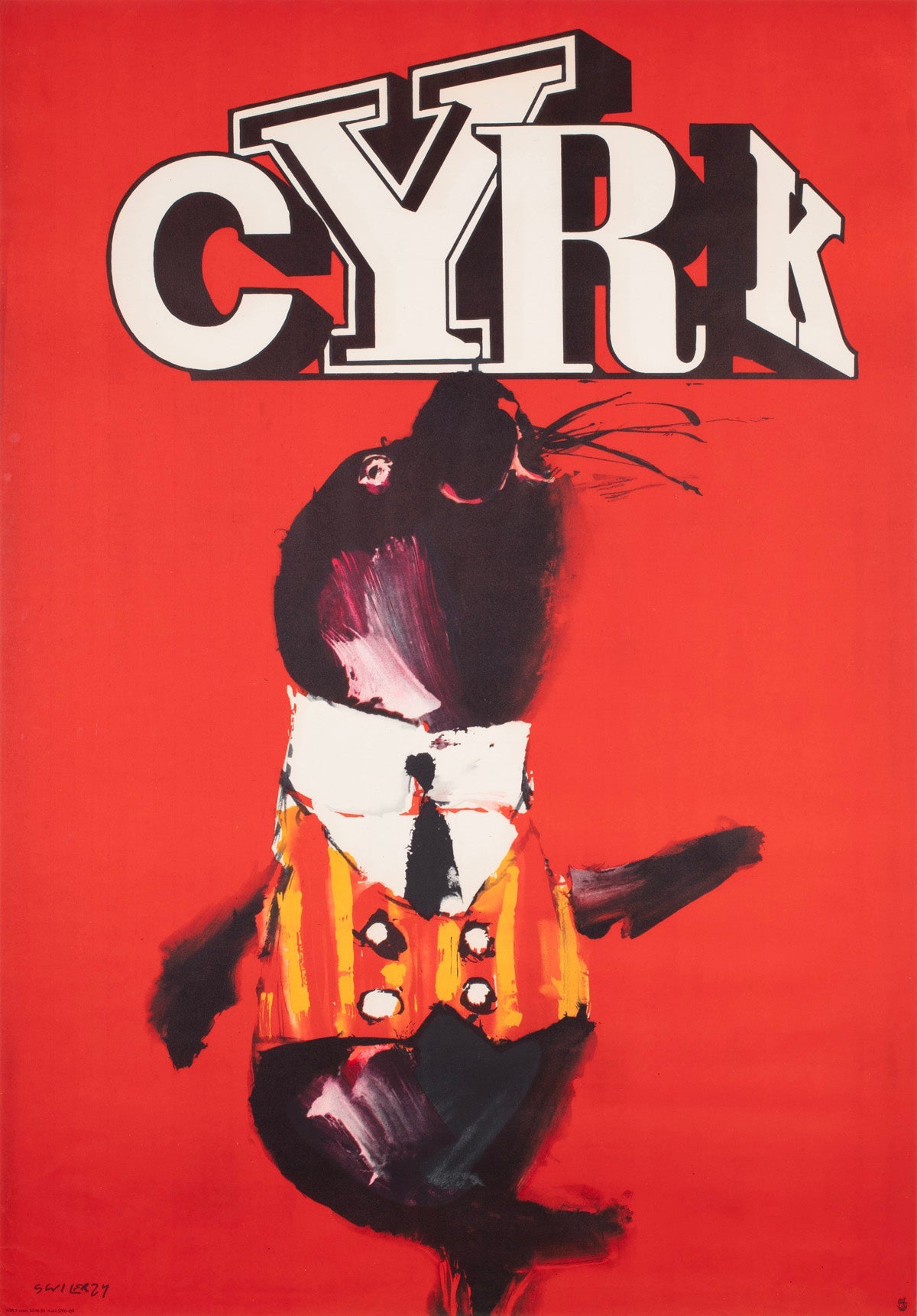 Cyrk Waistcoated Seal 1966 Polish Circus Poster, Waldemar Swierzy