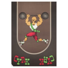 "CYRK WEIGHT LIFTING SKATER" Poster originale del circo, Jan KOTARBINSKI 1974