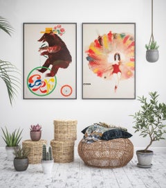 Cyrk Woman Juggler 1968 Polish Circus Poster, Maciej Urbaniec