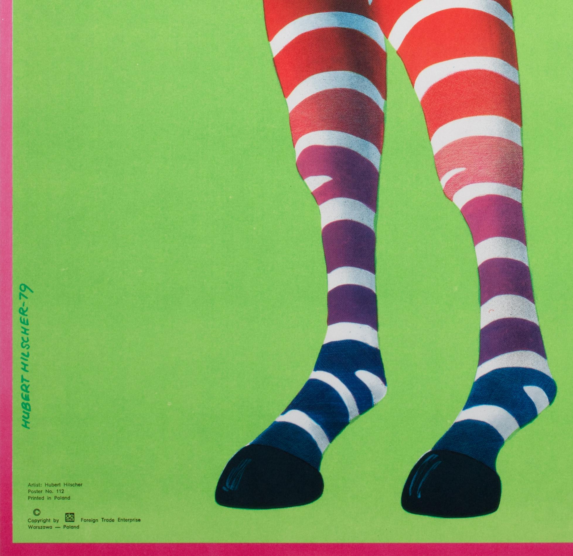 Paper Cyrk Zebra Acrobat 1979 Polish Circus Poster, Hilscher For Sale