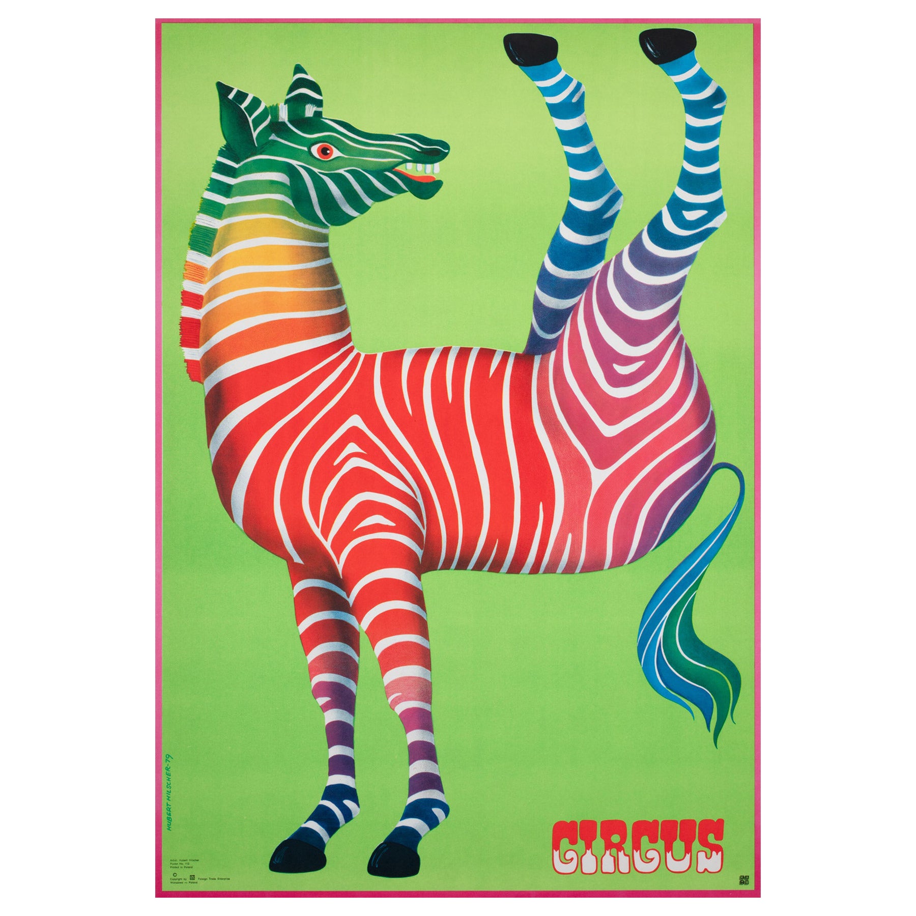 Cyrk Zebra Acróbata 1979 Cartel de circo polaco, Hilscher