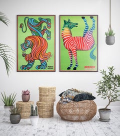 Cyrk Zebra Acrobat 1979 Polish Circus Poster, Hubert Hilscher