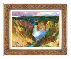 Cyrus Afsary Oil Painting On Canvas Original Yellowstone Landscape Signed Art