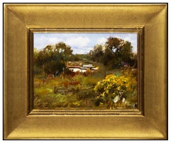 Vintage Cyrus Afsary Original Painting Oil On Board Western Landscape Signed Framed Art