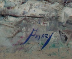 Military Figure Portrait Oil Painting Iran Impressionist Expressive Bold Signed