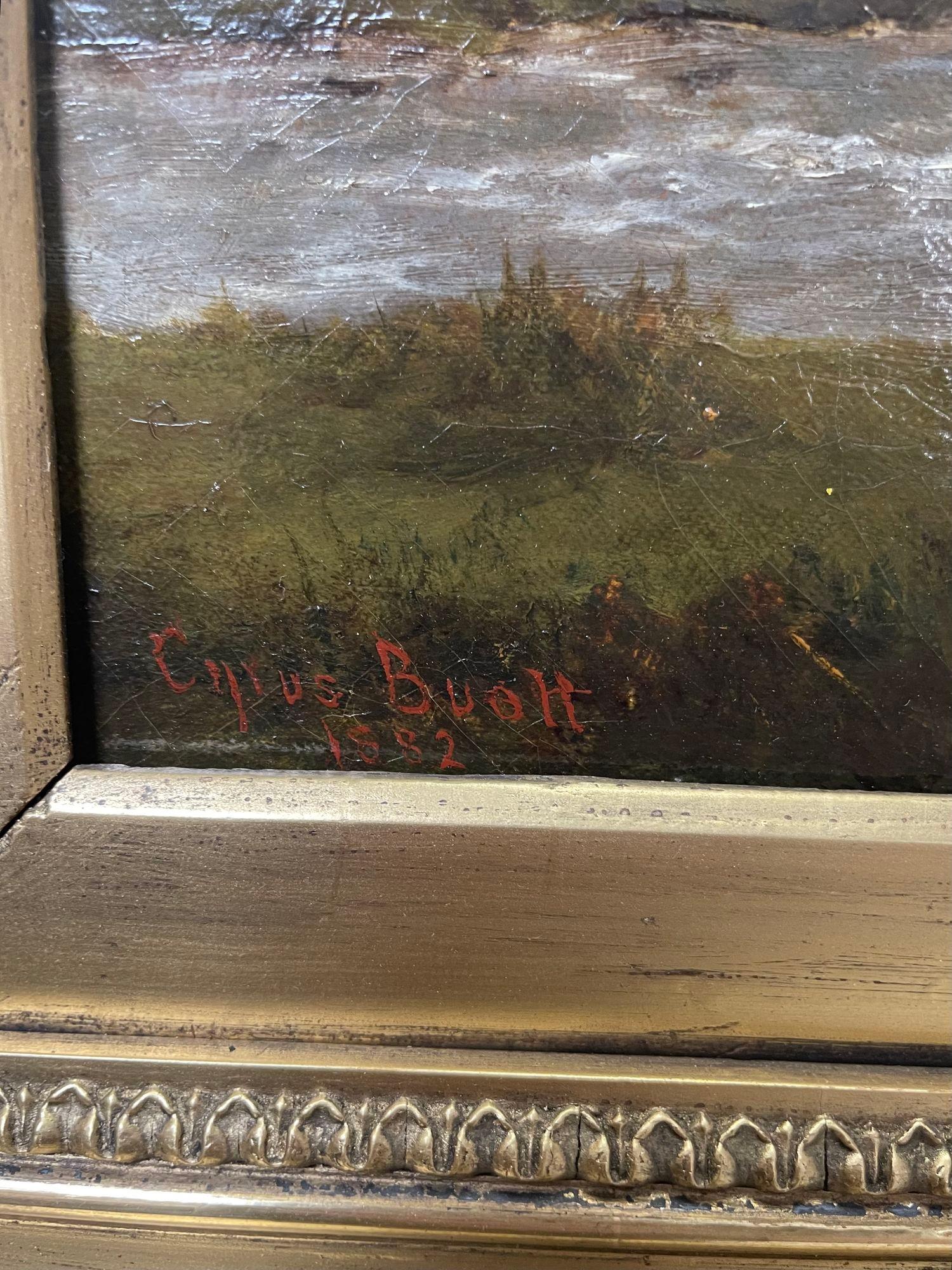 Un sereno e suggestivo dipinto a olio dell'artista del XIX secolo Cyrus Buott, intitolato 