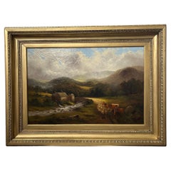 Cyrus Buott, "Landscape with Cottage and Shepherd, " 1882, Oil on Canvas