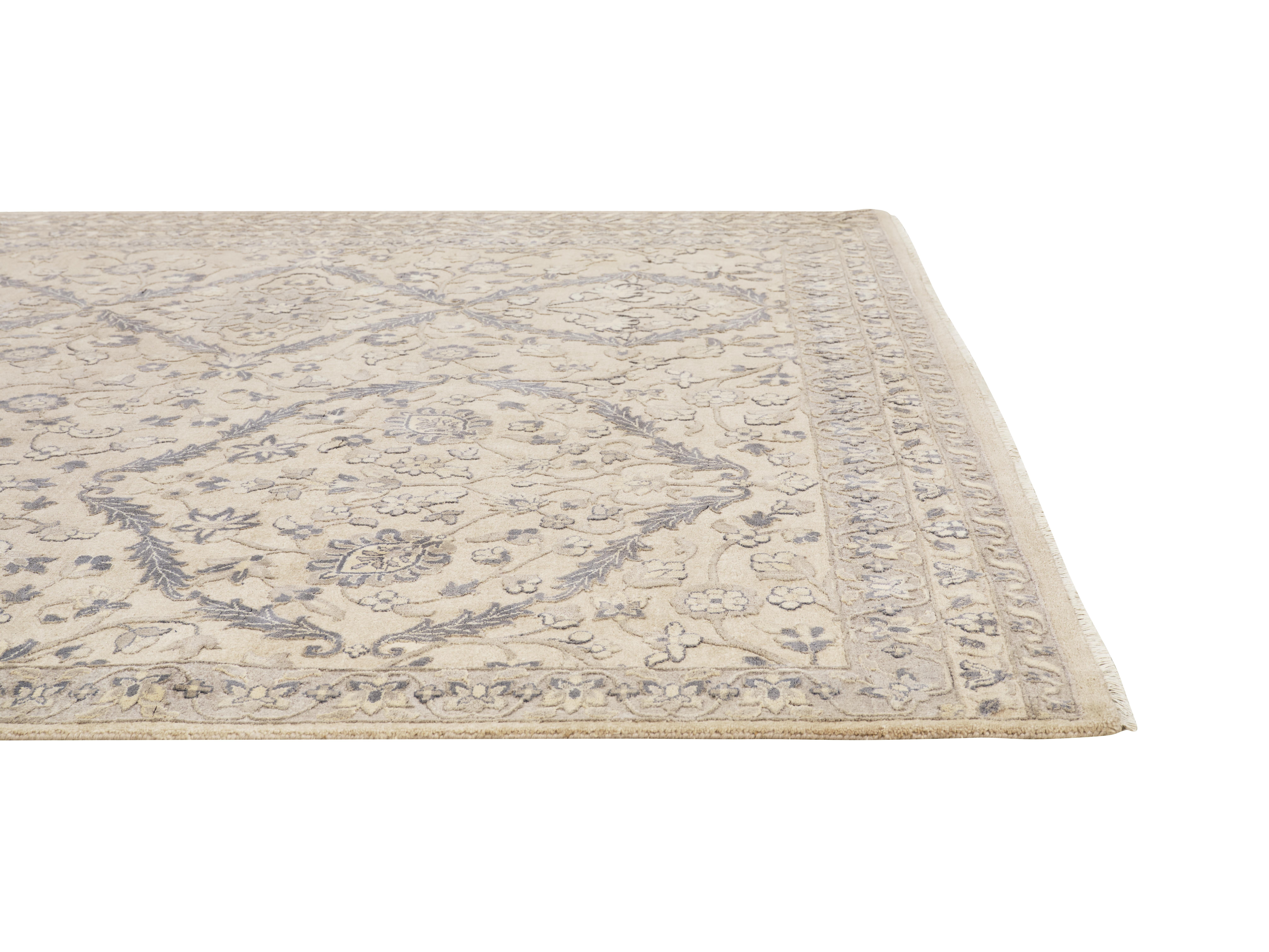 Hand-Knotted Cyrus Dream Hand Knotted Persian Rug in Wool and Botanical Silk by Hands For Sale
