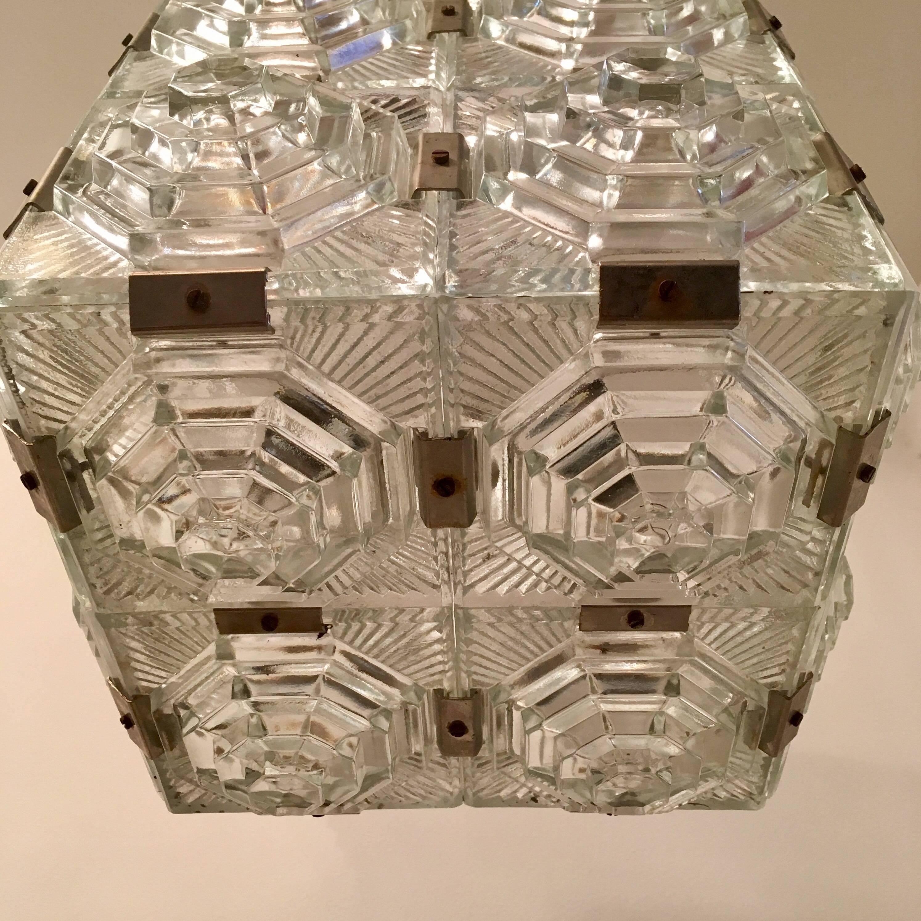 Czech 1960 Crystal Pendant Kamenicky Senov For Sale 4