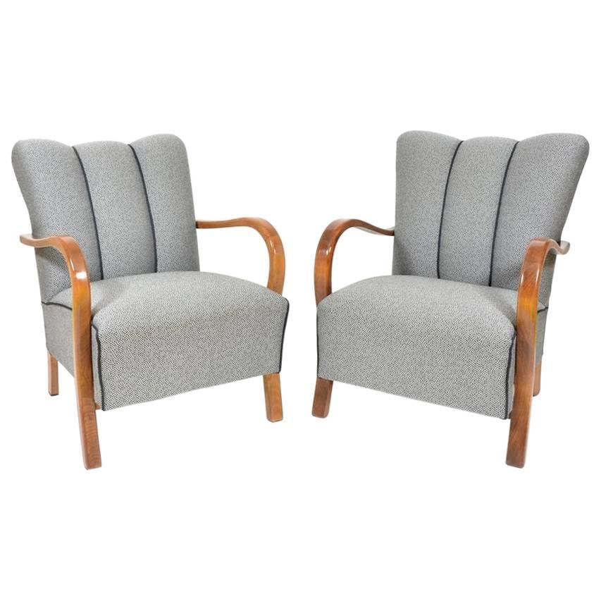 Czech Armchairs, 1950s, Set of Two For Sale