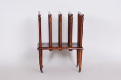Czech Art Deco Beech Newspaper Stand, Original Preserved Condition, 1930s
