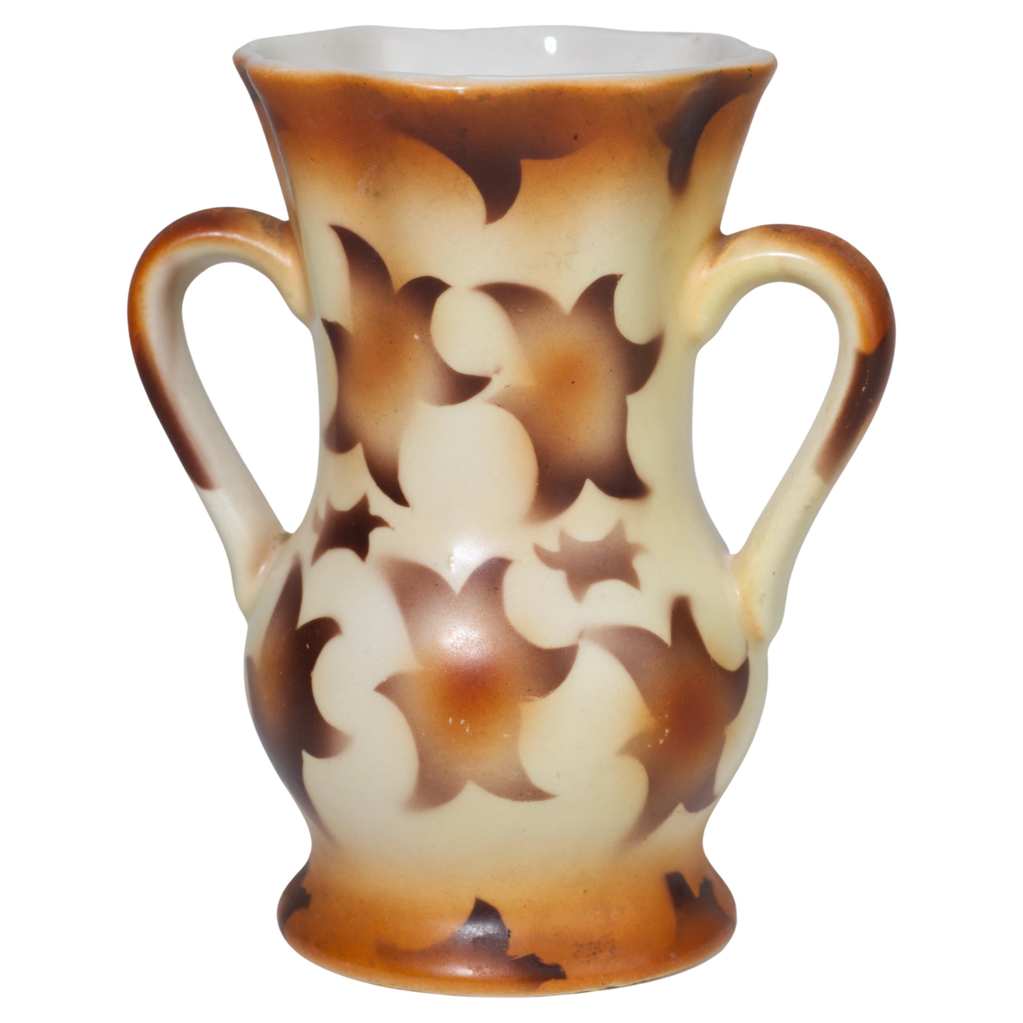 Czech Art Deco Bud Vase with Handles, 1918-1920 Pottery