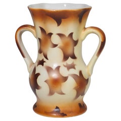 Antique Czech Art Deco Bud Vase with Handles, 1918-1920 Pottery