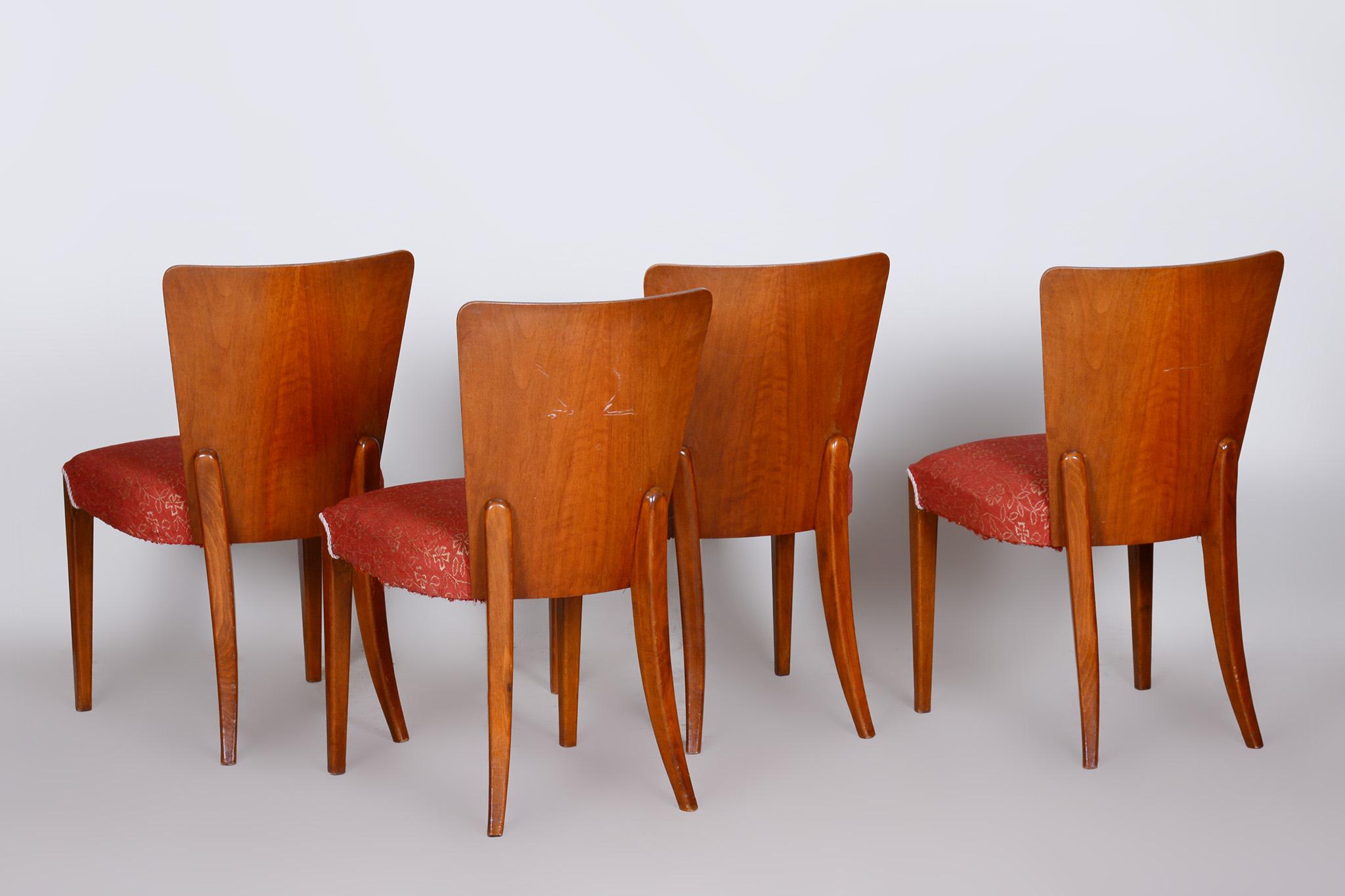 Czech Art Deco Chairs, 4 Pcs, Designed by Jindrich Halabala, UP Zavody, 1940s For Sale 2