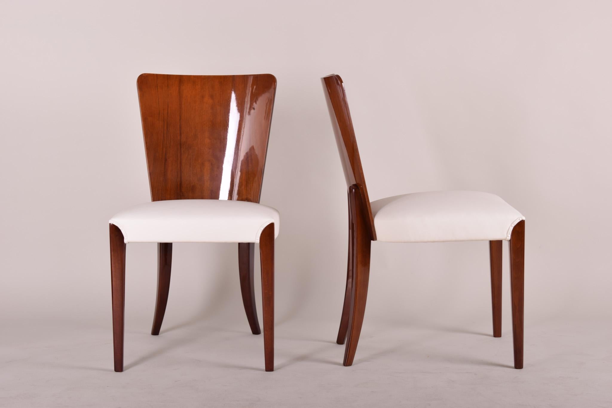 Czech Art Deco Chairs, Six Pieces, Designed by Jindrich Halabala, 1940-1949 In Good Condition In Horomerice, CZ