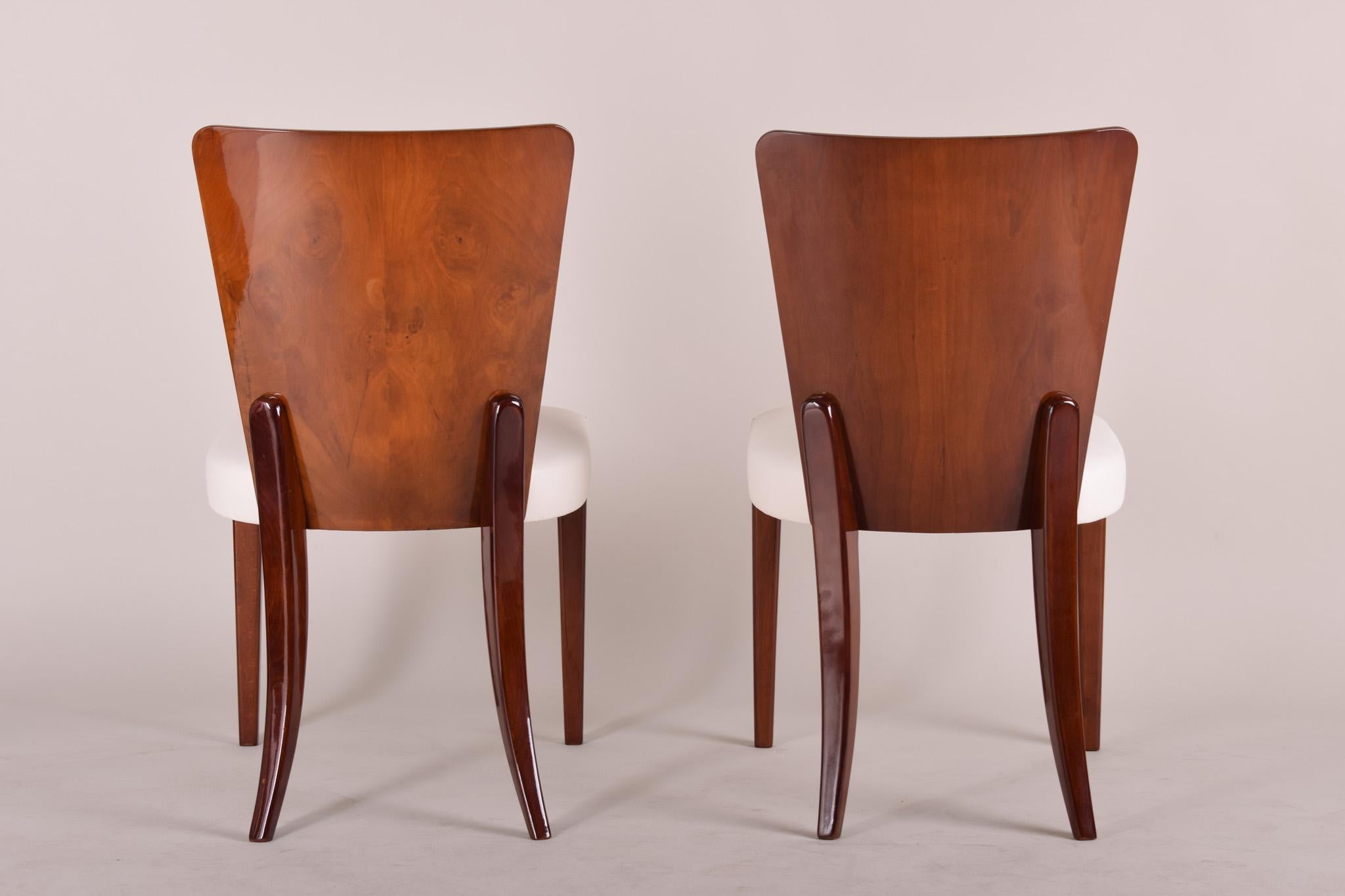 Mid-20th Century Czech Art Deco Chairs, Six Pieces, Designed by Jindrich Halabala, 1940-1949